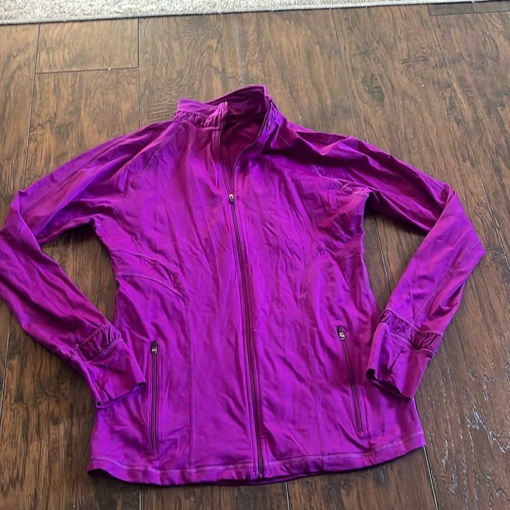 Spanx Athletic Leisure Contour Jacket 1825 M Exercise Cover-up Purple EUC